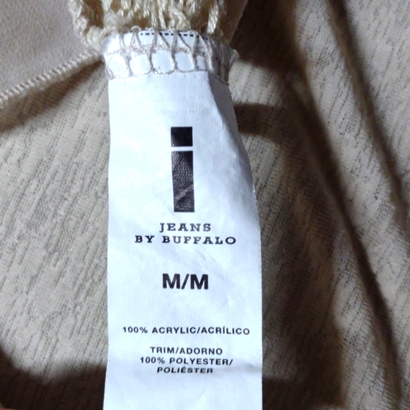 I Jeans by Buffalo Medium Cream waterfall style sheer & knit open Cardigan - Picture 10 of 12